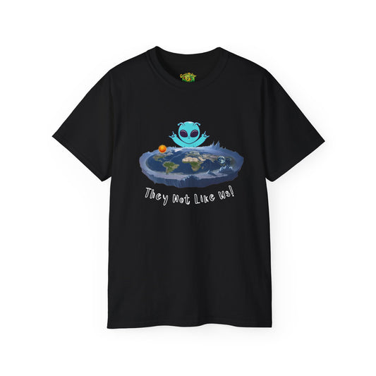 Funny Graphic Flat Earth Tee - Unisex Cotton T-Shirt, Humorous Earth Day Shirt, Hilarious Conspiracy Theory Top